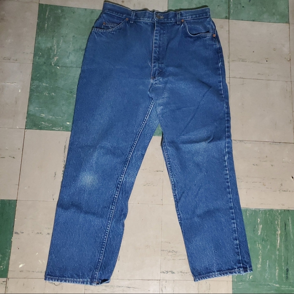 Vintage Lee High Rise Blue Mom Jeans Size 16 Long